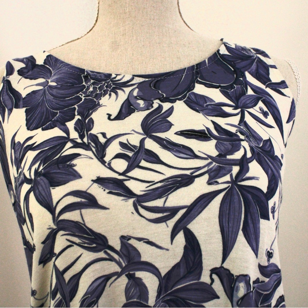 Philosophy Women's Sleeveless Lightweight Floral Majolica Blue & White Dress XS - Picture 2 of 9